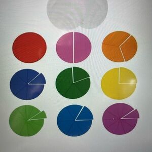 Nasco 51 piece Colorful Plastic Fraction Circles for teachers and homeschoolers